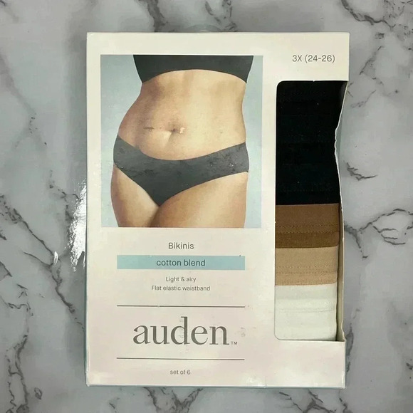 NEW Auden Panties Cotton Blend Set of 6 Size 3X - Picture 4 of 7